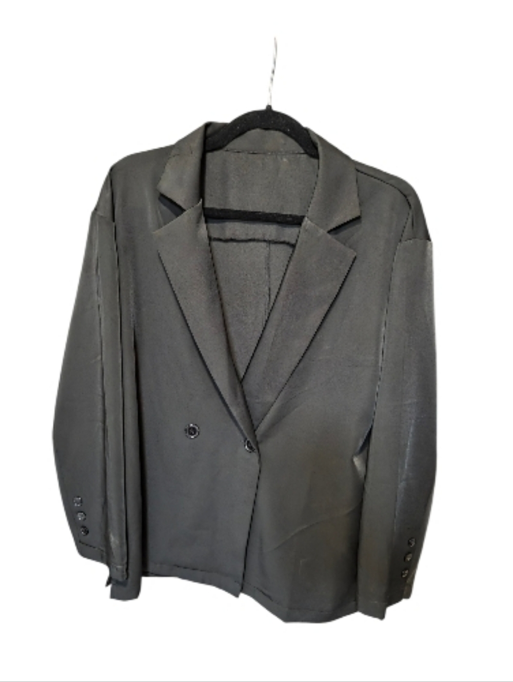 Classic Black Women's Double-Breasted Blazer